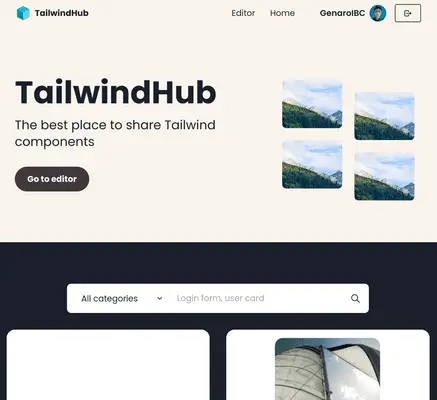 TailwindHub website preview